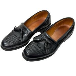 Allen Edmonds Shoes Cody Black Leather‎ Loafer Tassels Weaved Mens Size 9 D